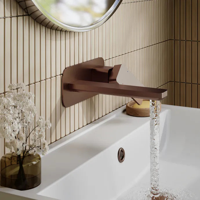 Sterling 2 Hole Wall Mounted Basin Mixer Tap With Plate