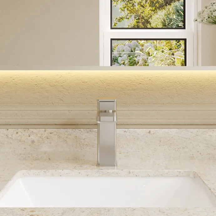 Sterling Eco Mono Basin Mixer Tap With Push Button Waste - Chrome