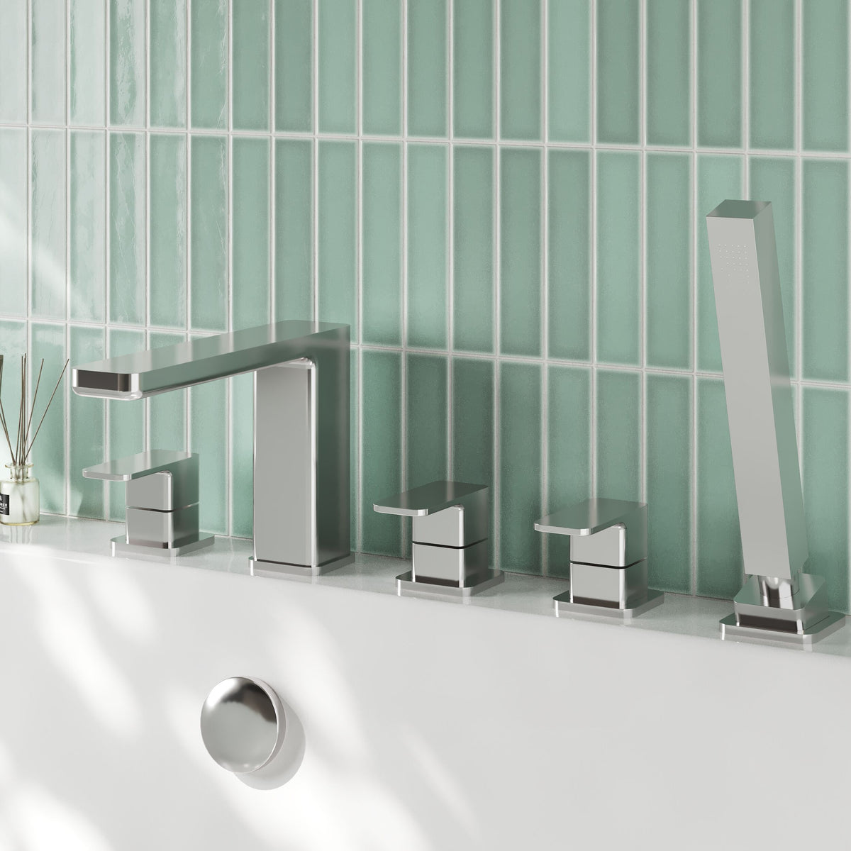Sterling 5 Hole Deck Mounted Bath Shower Mixer Tap - Chrome