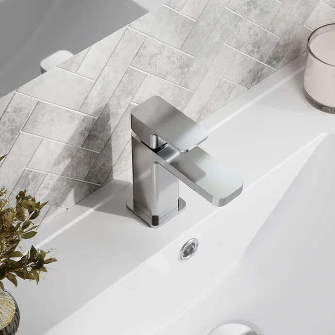 Sterling Mini Mono Basin Mixer Tap With Push Button Waste - Chrome