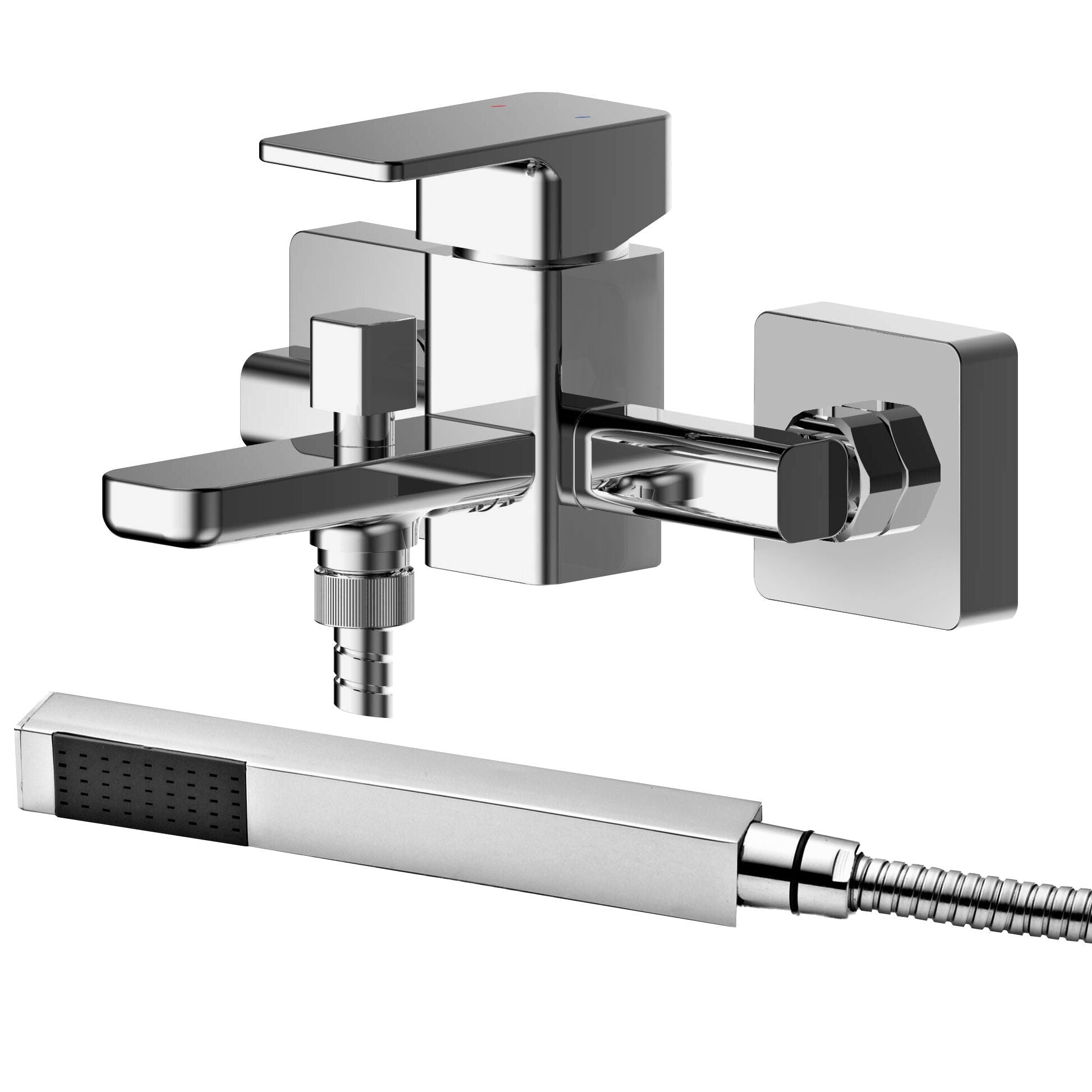 Sterling Wall Mounted Bath Shower Mixer Tap with Handset - Chrome