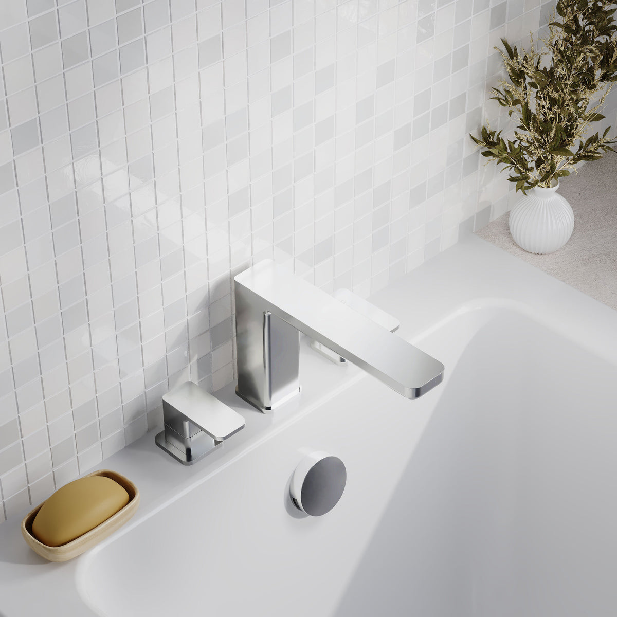 Sterling 3 Hole Deck Mounted Bath Filler Tap - Chrome