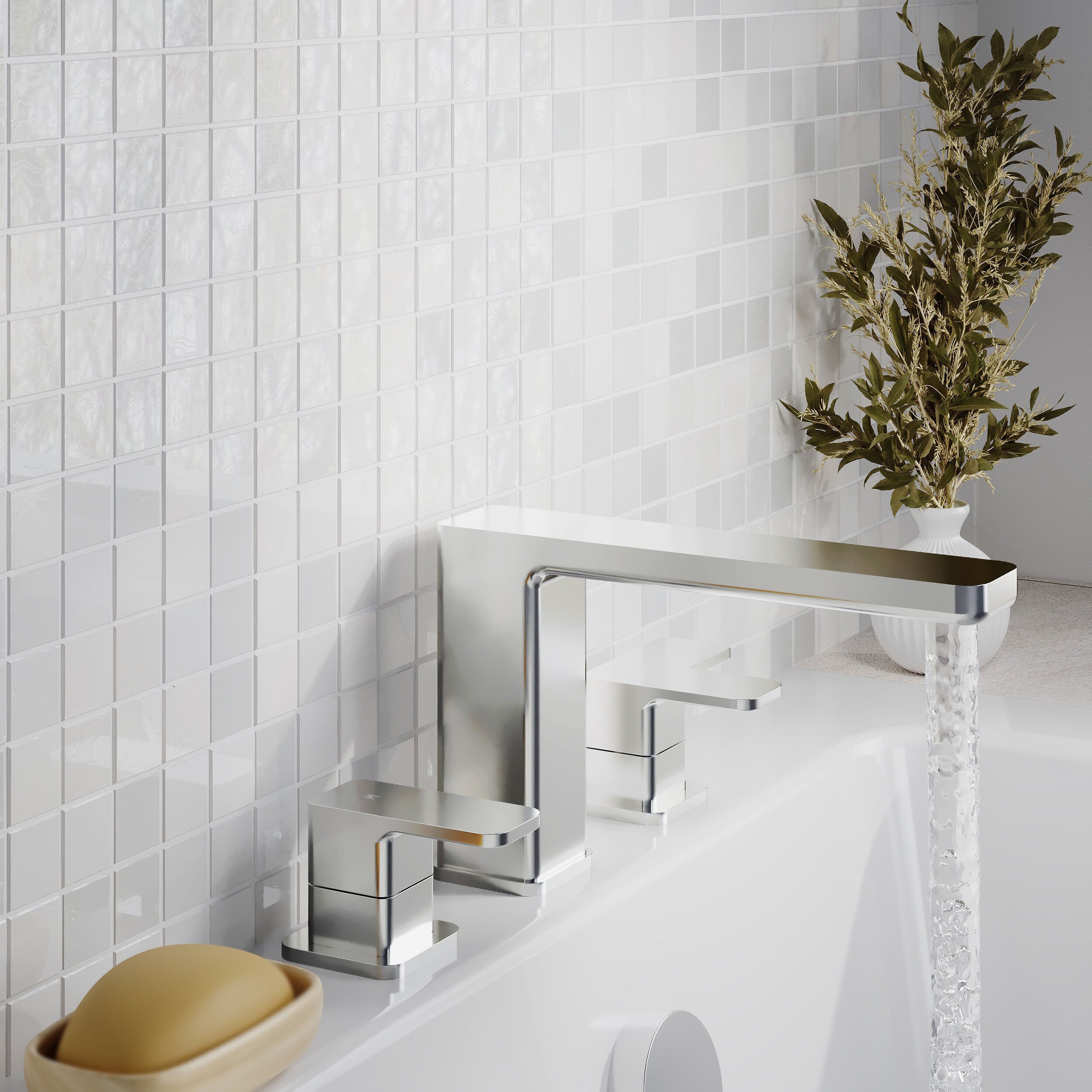Sterling 3 Hole Deck Mounted Bath Filler Tap - Chrome