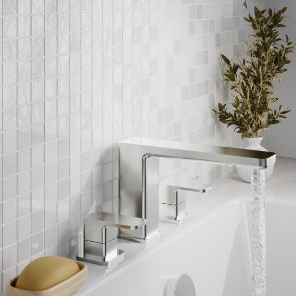 Sterling 3 Hole Deck Mounted Bath Filler Tap - Chrome