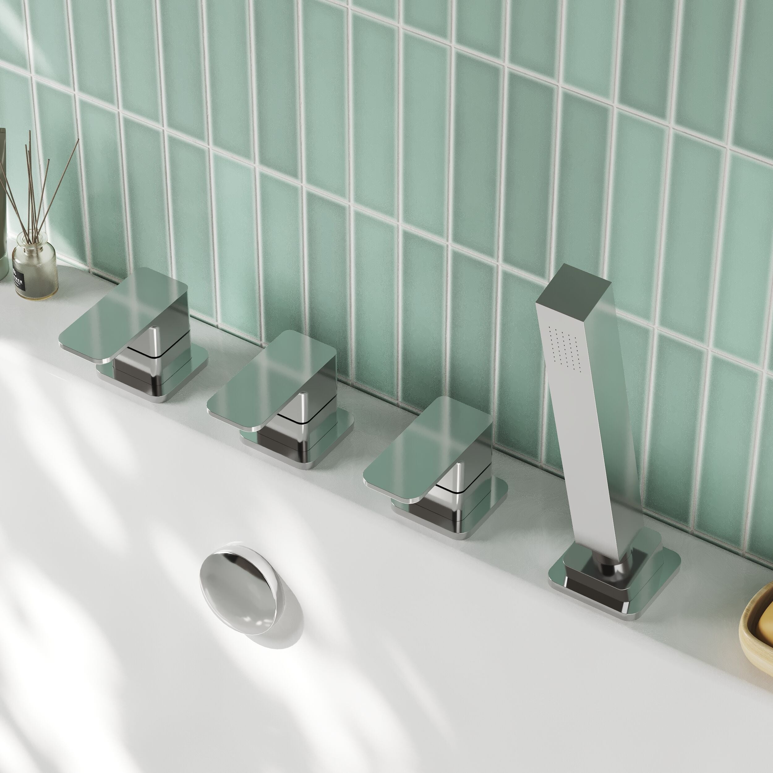 Sterling 4 Hole Deck Mounted Bath Shower Mixer Tap - Chrome