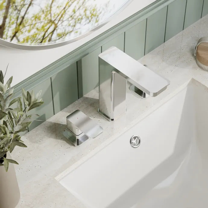Sterling 3 Hole Basin Mixer Tap With Pop-Up Waste - Chrome