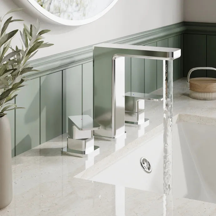 Sterling 3 Hole Basin Mixer Tap With Pop-Up Waste - Chrome