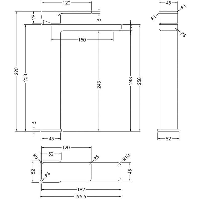 Sterling Tall Mono Basin Mixer Tap