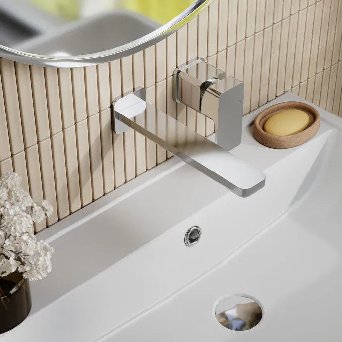 Sterling 2 Hole Wall Mounted Basin Mixer Tap Without Plate - Chrome