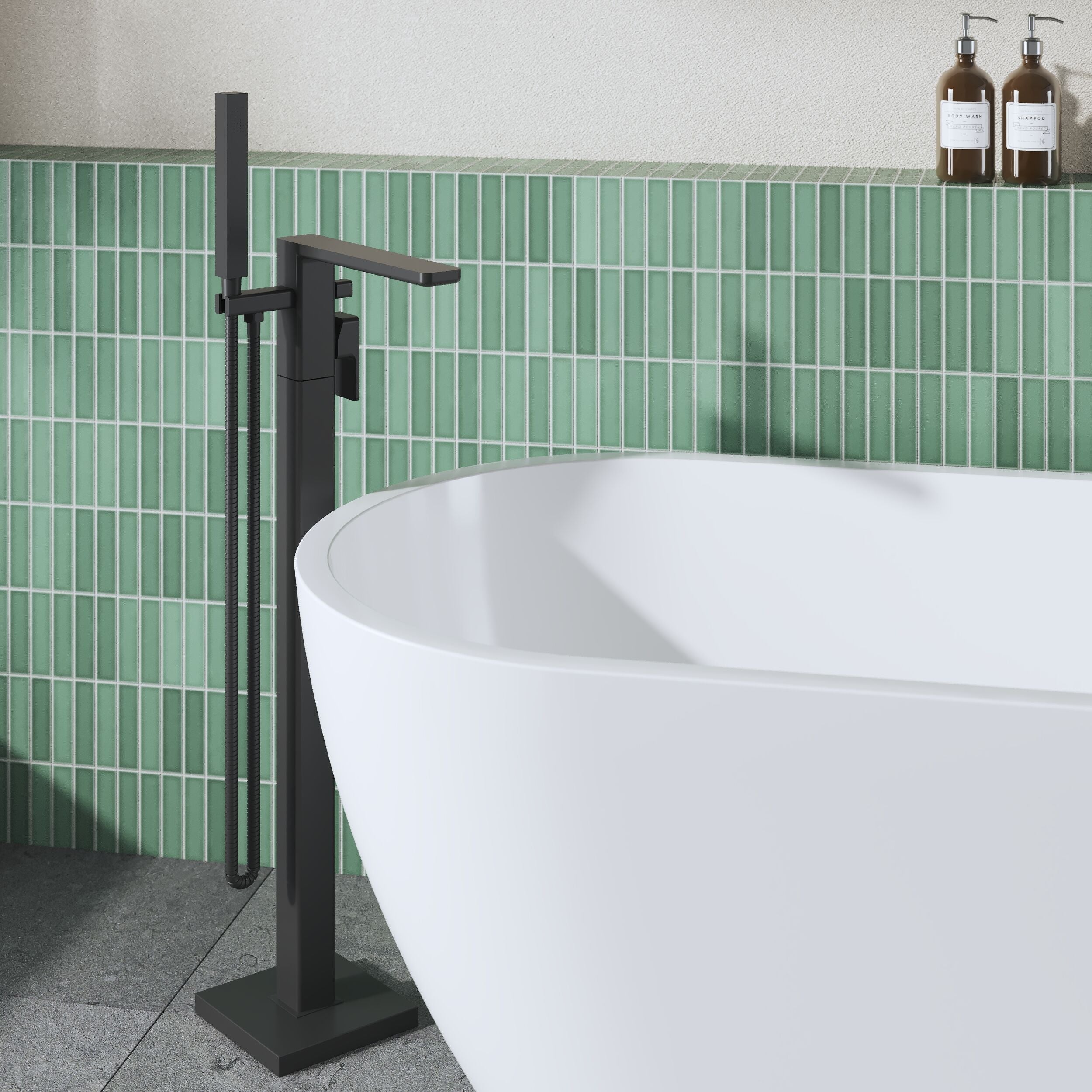 Sterling Floor Mounted Bath Shower Mixer Tap with Handset
