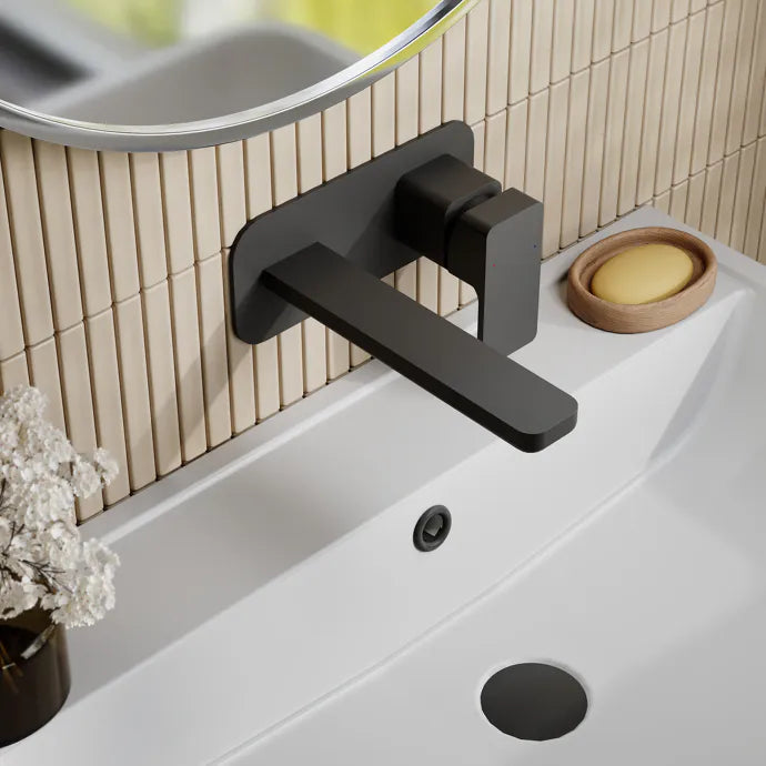 Sterling 2 Hole Wall Mounted Basin Mixer Tap With Plate