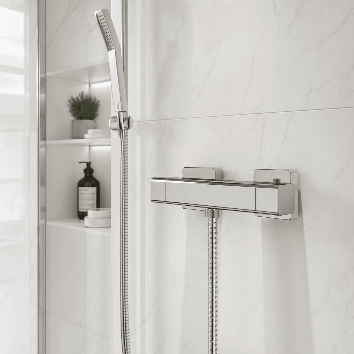 Atlas Thermostatic Bar Shower Valve - Chrome