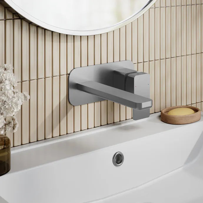 Sterling 2 Hole Wall Mounted Basin Mixer Tap With Plate