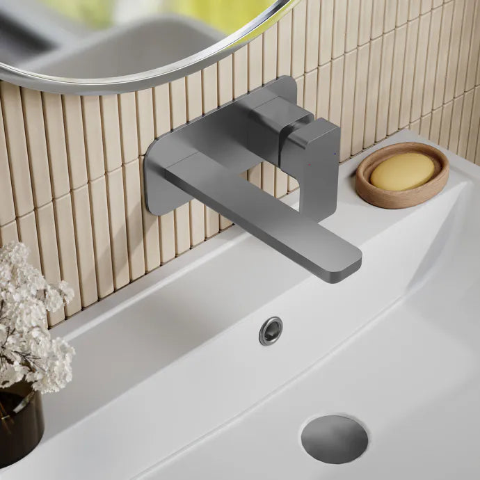 Sterling 2 Hole Wall Mounted Basin Mixer Tap With Plate