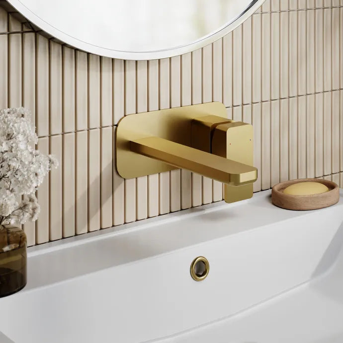 Sterling 2 Hole Wall Mounted Basin Mixer Tap With Plate