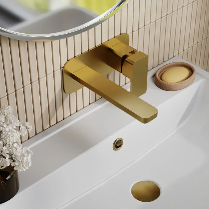 Sterling 2 Hole Wall Mounted Basin Mixer Tap With Plate