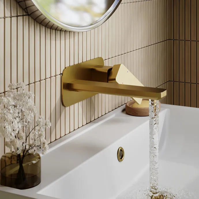 Sterling 2 Hole Wall Mounted Basin Mixer Tap With Plate