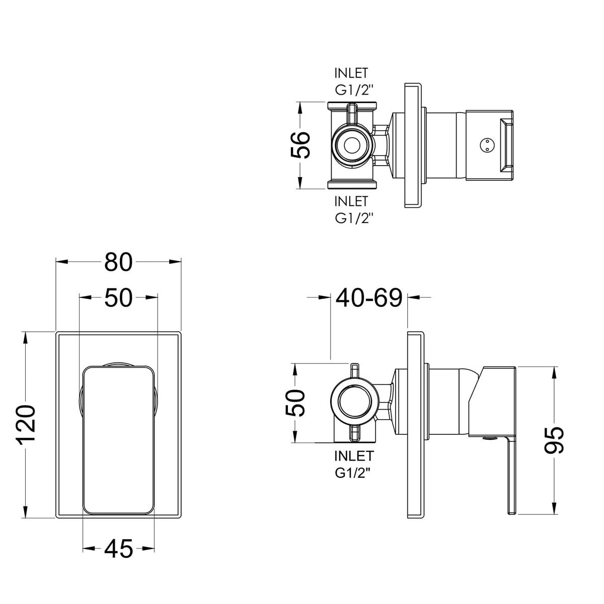 Sterling 1 Outlet Manual Shower Valve - Chrome
