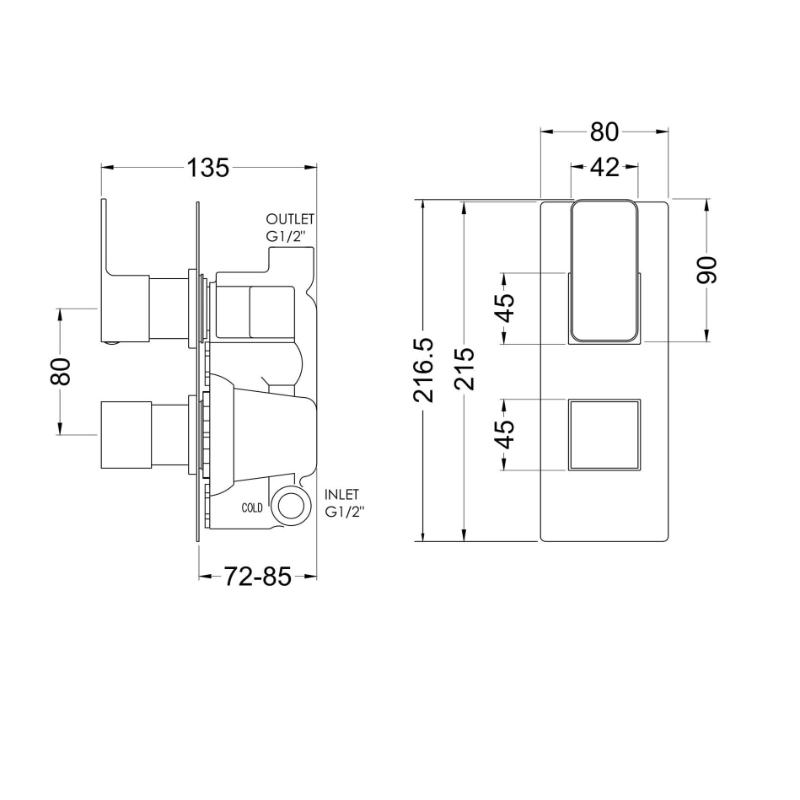 Sterling 1 Outlet Thermostatic Concealed Shower Valve