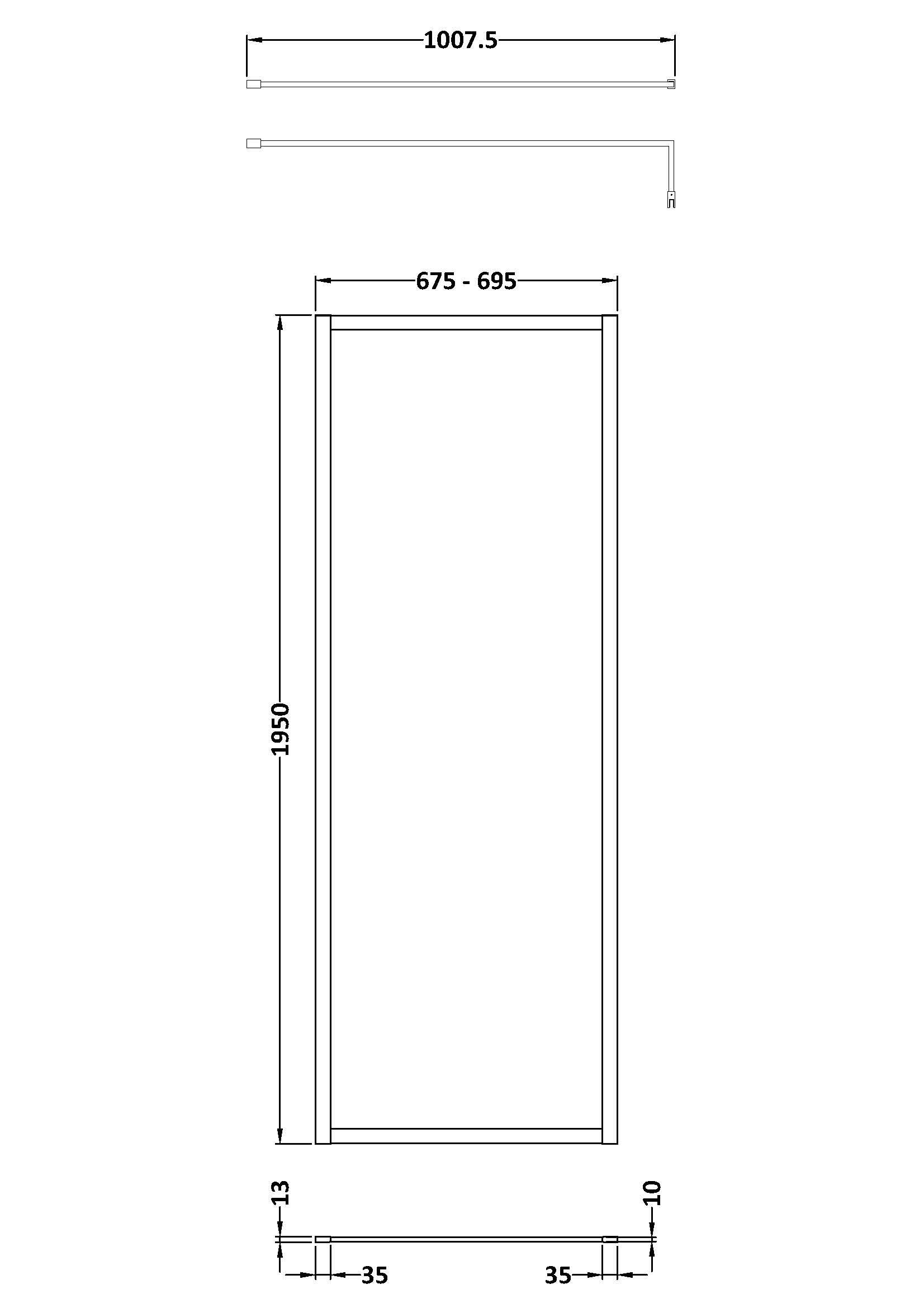 Nexus 8mm Glass Outer Frame Wetroom Panel