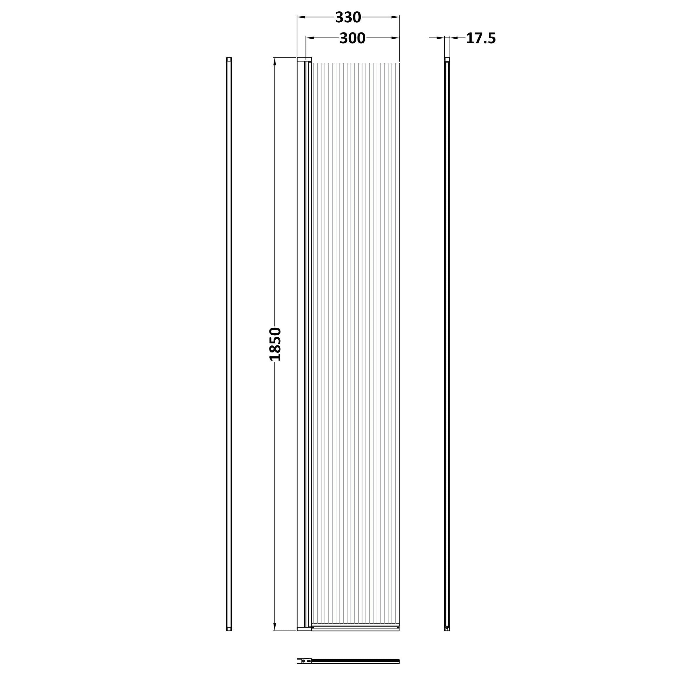 Contour 8mm Glass Fluted Wetroom Flipper Screen