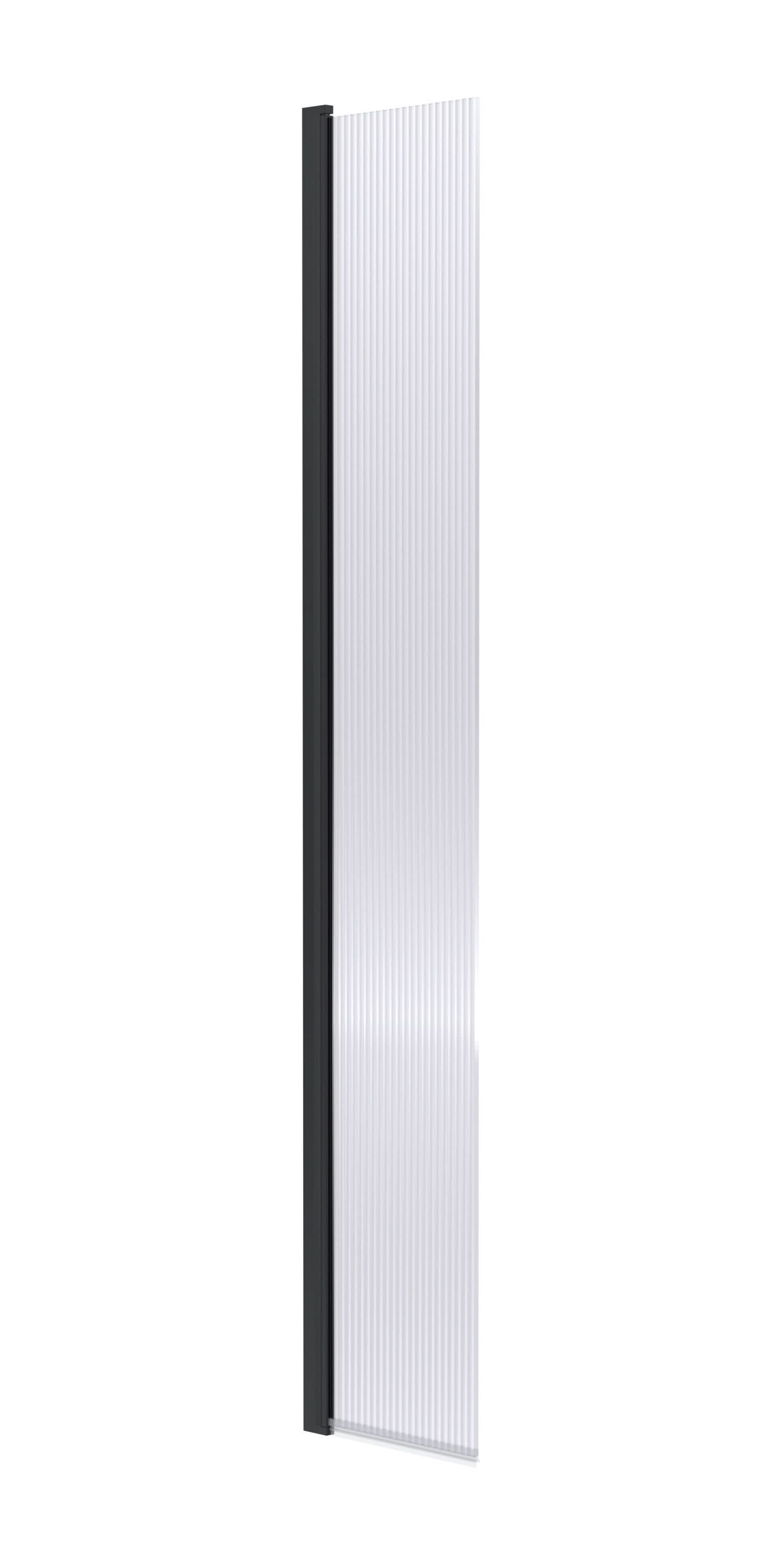 Contour 8mm Fluted Wetroom Hinged Return Panel With Support Bar