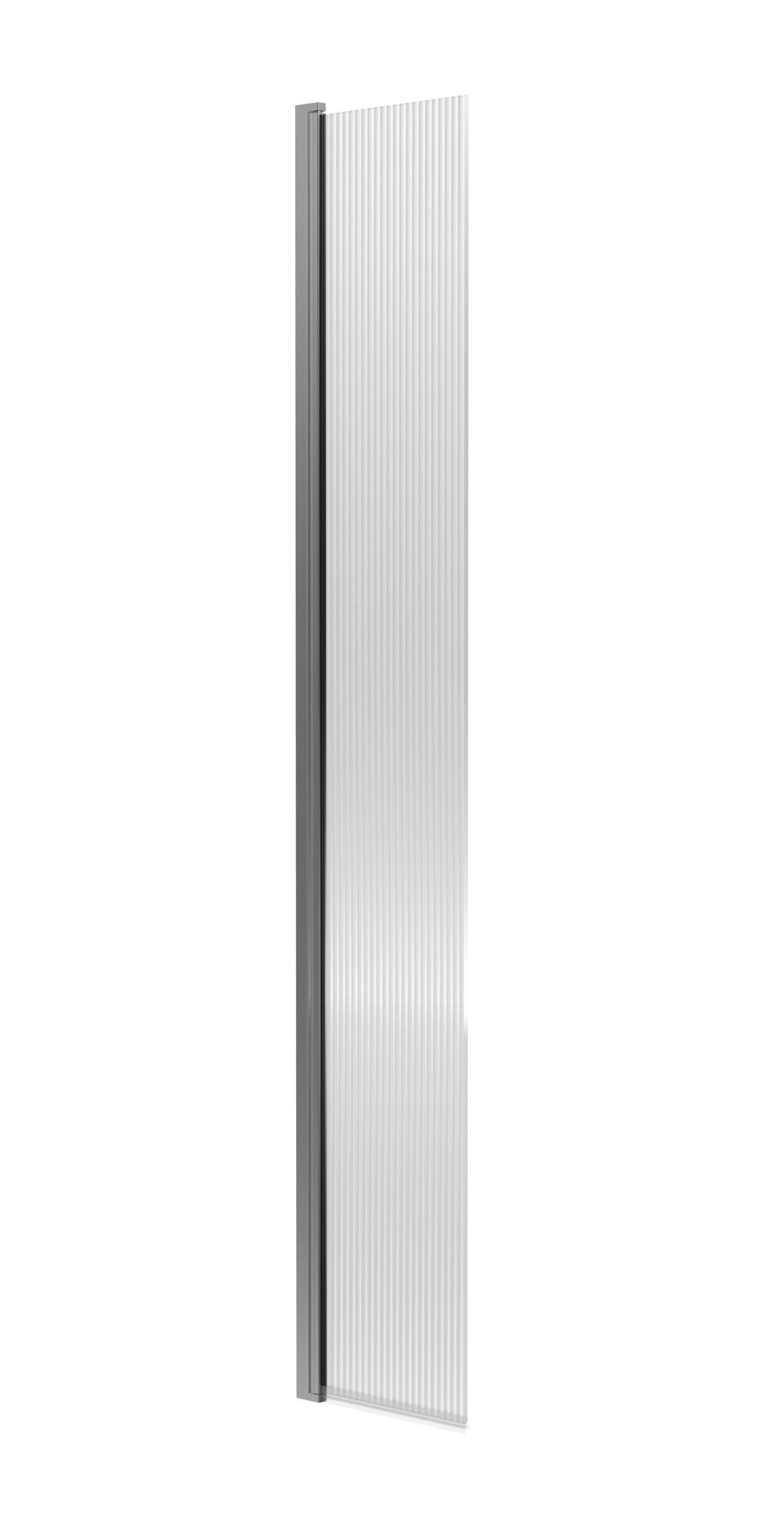 Contour 8mm Fluted Wetroom Hinged Return Panel With Support Bar