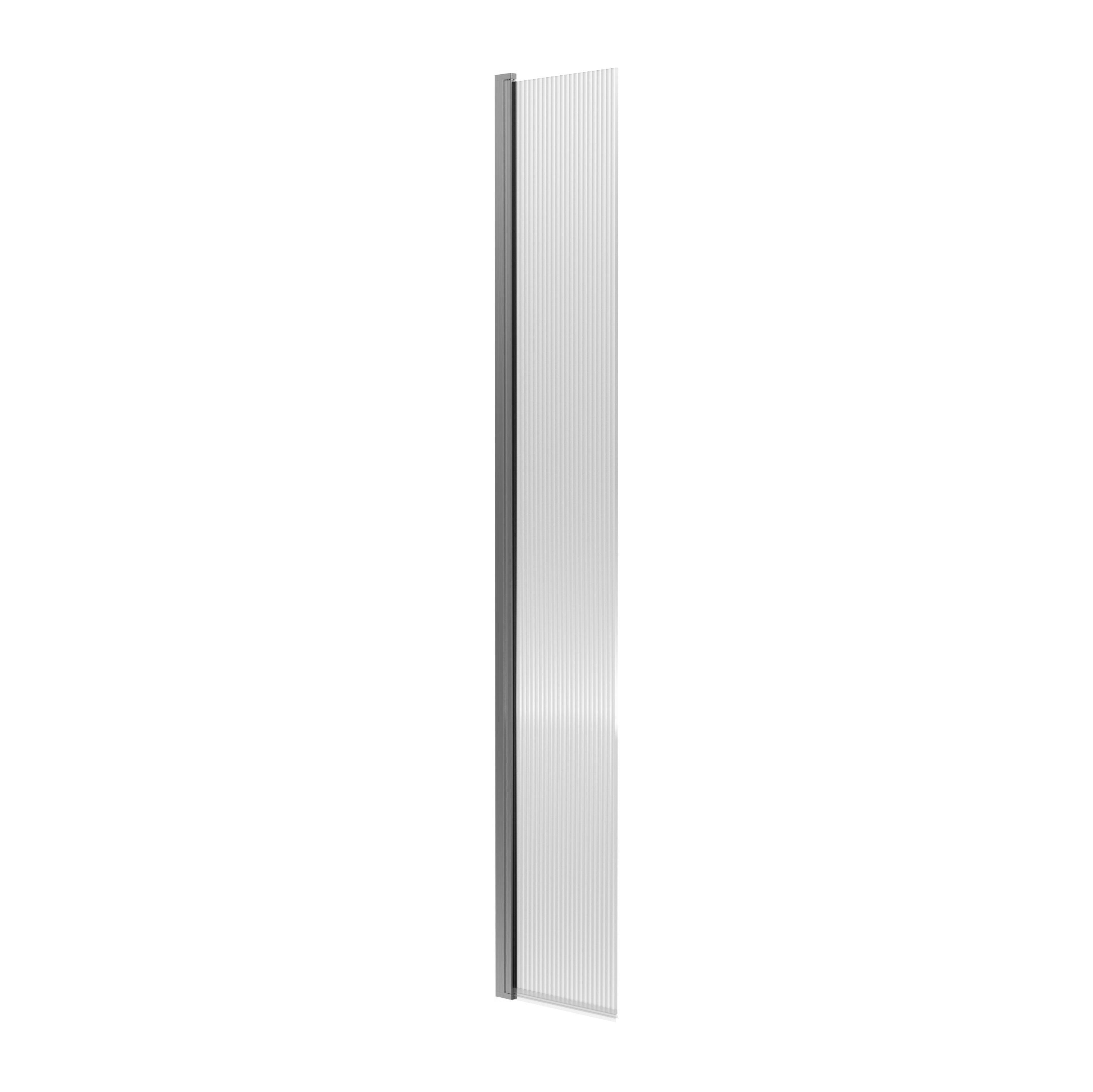 Contour 8mm Glass Fluted Wetroom Flipper Screen