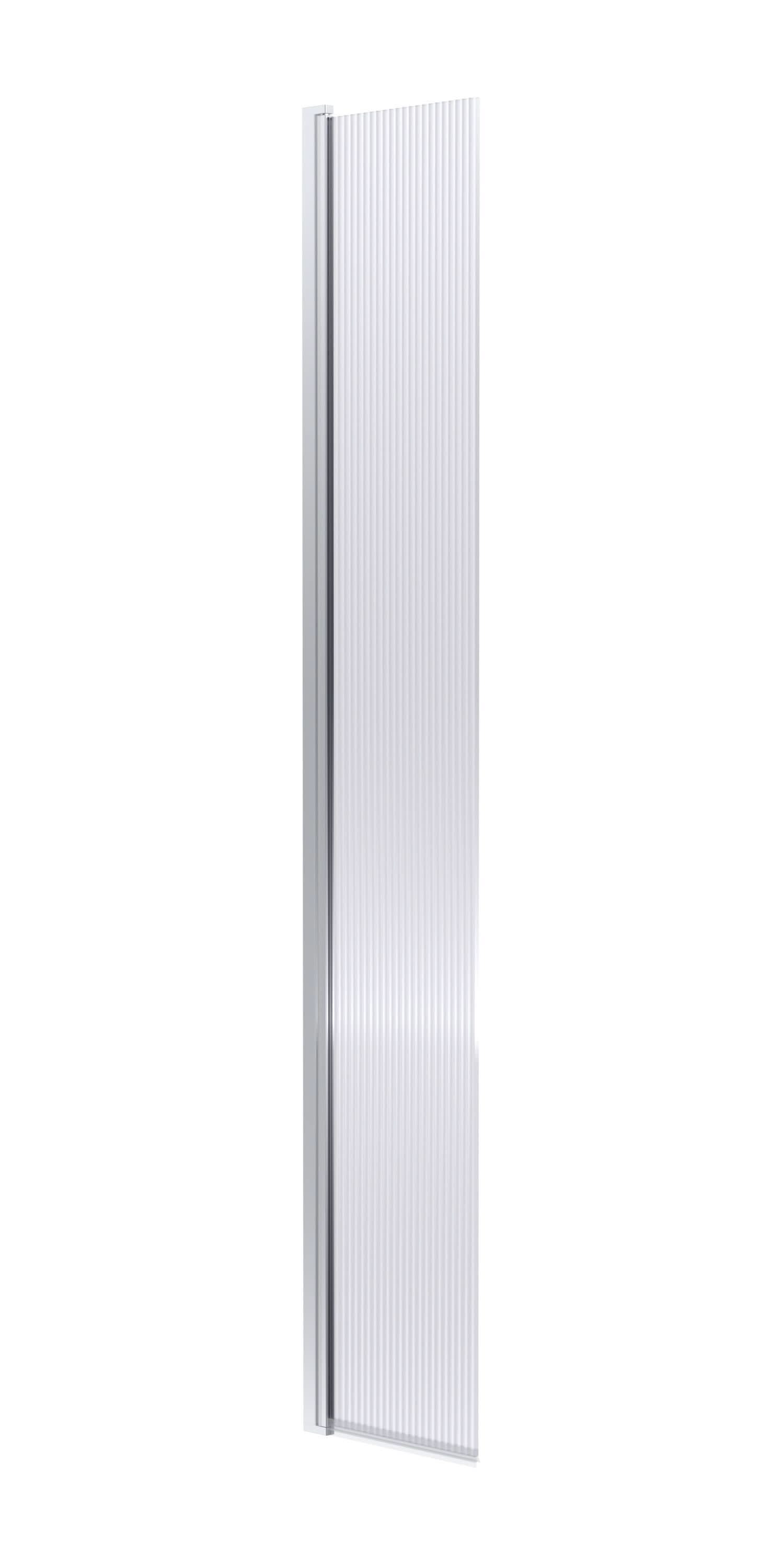 Contour 8mm Fluted Wetroom Hinged Return Panel With Support Bar