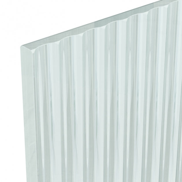 Contour 8mm Glass Fluted Wetroom Panel With Support Bar