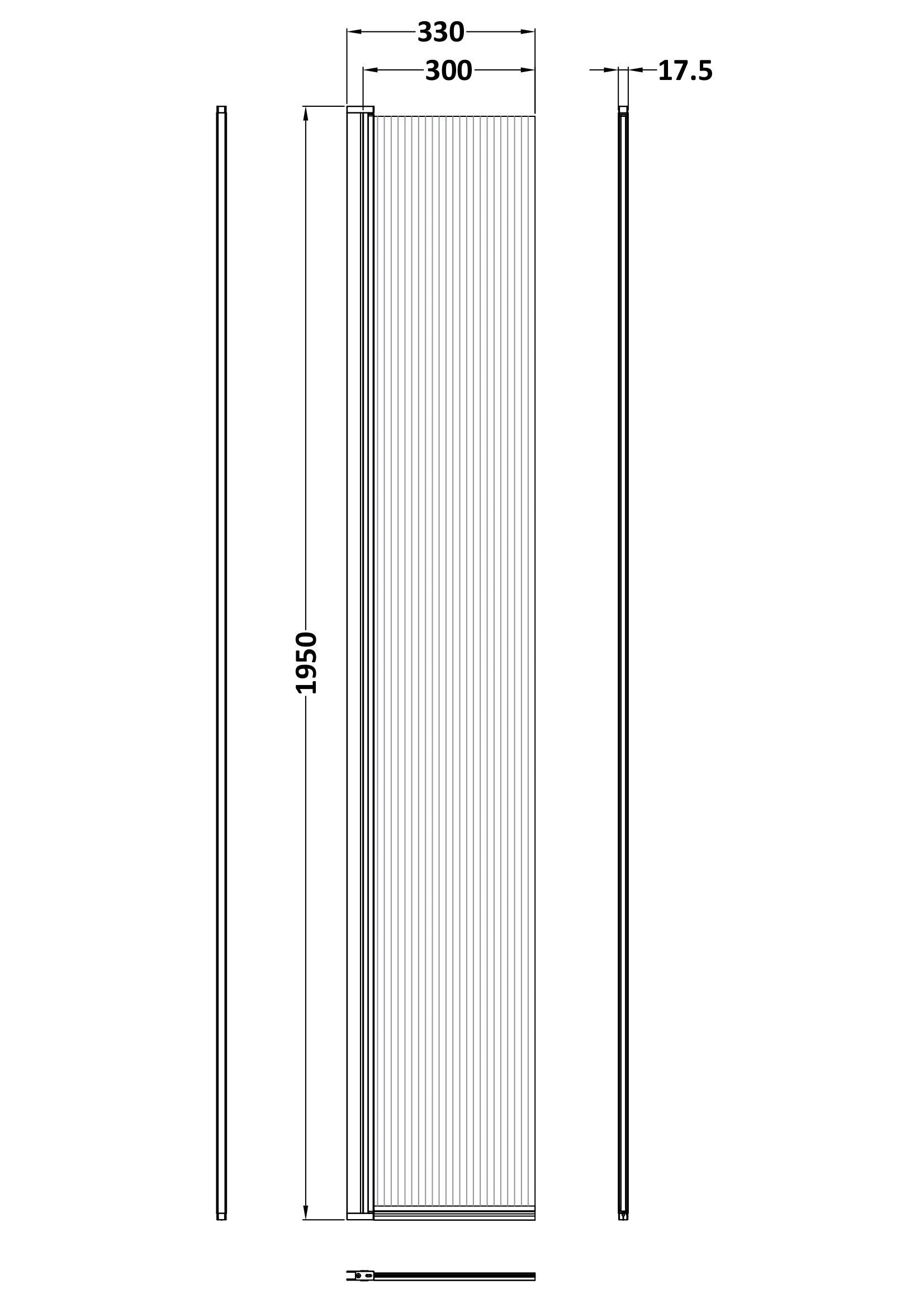 Haven 8mm Glass Fluted Wetroom Flipper Panel