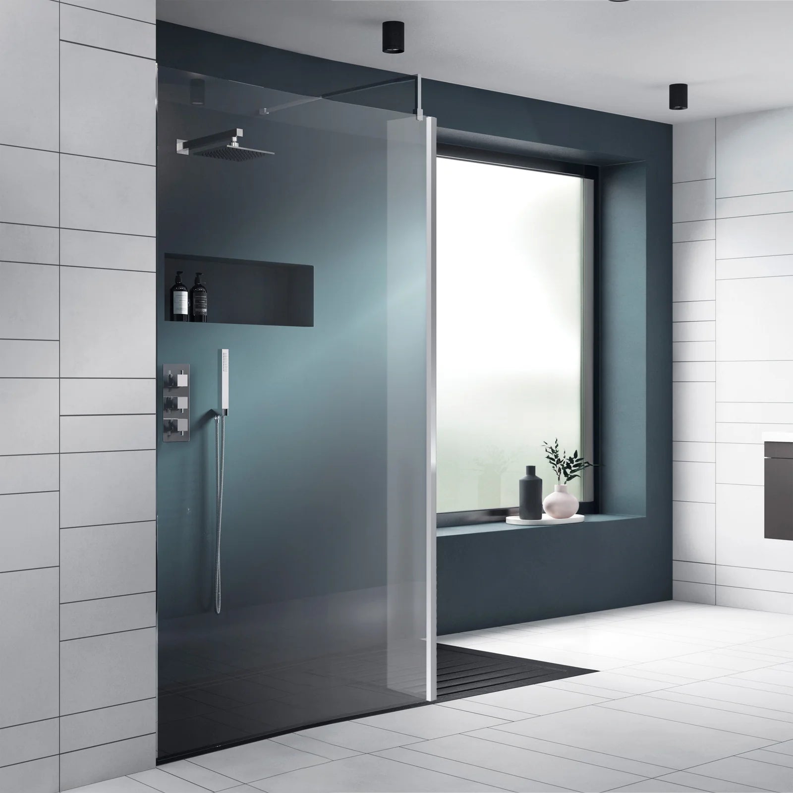 Safira 8mm Glass Fixed Return Wetroom Panel