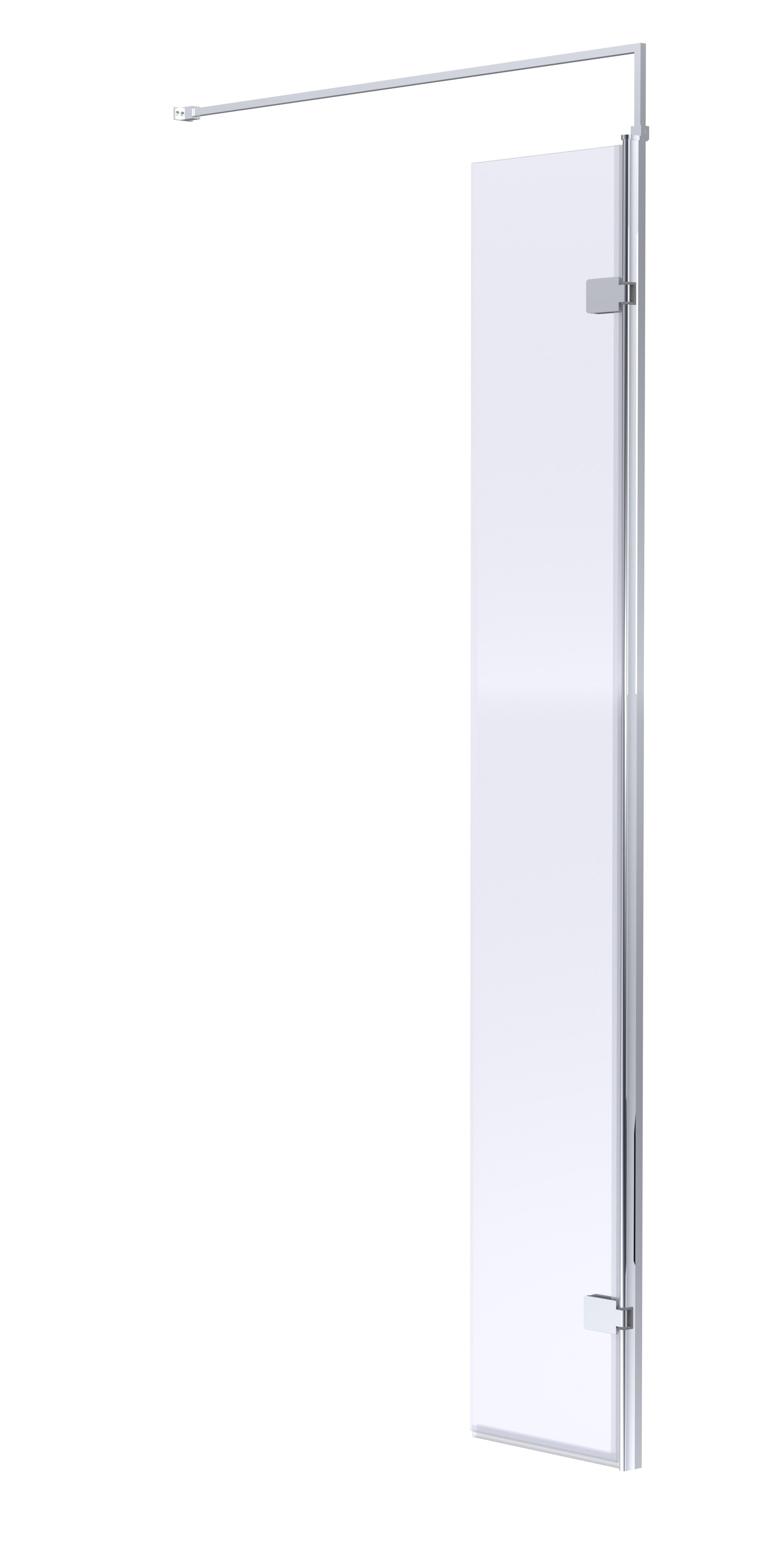 Cascade 8mm Glass Wetroom Return Panel With Support Bar