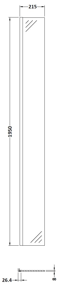 Cascade 8mm Glass Minimal Fixed Wetroom Return Panel