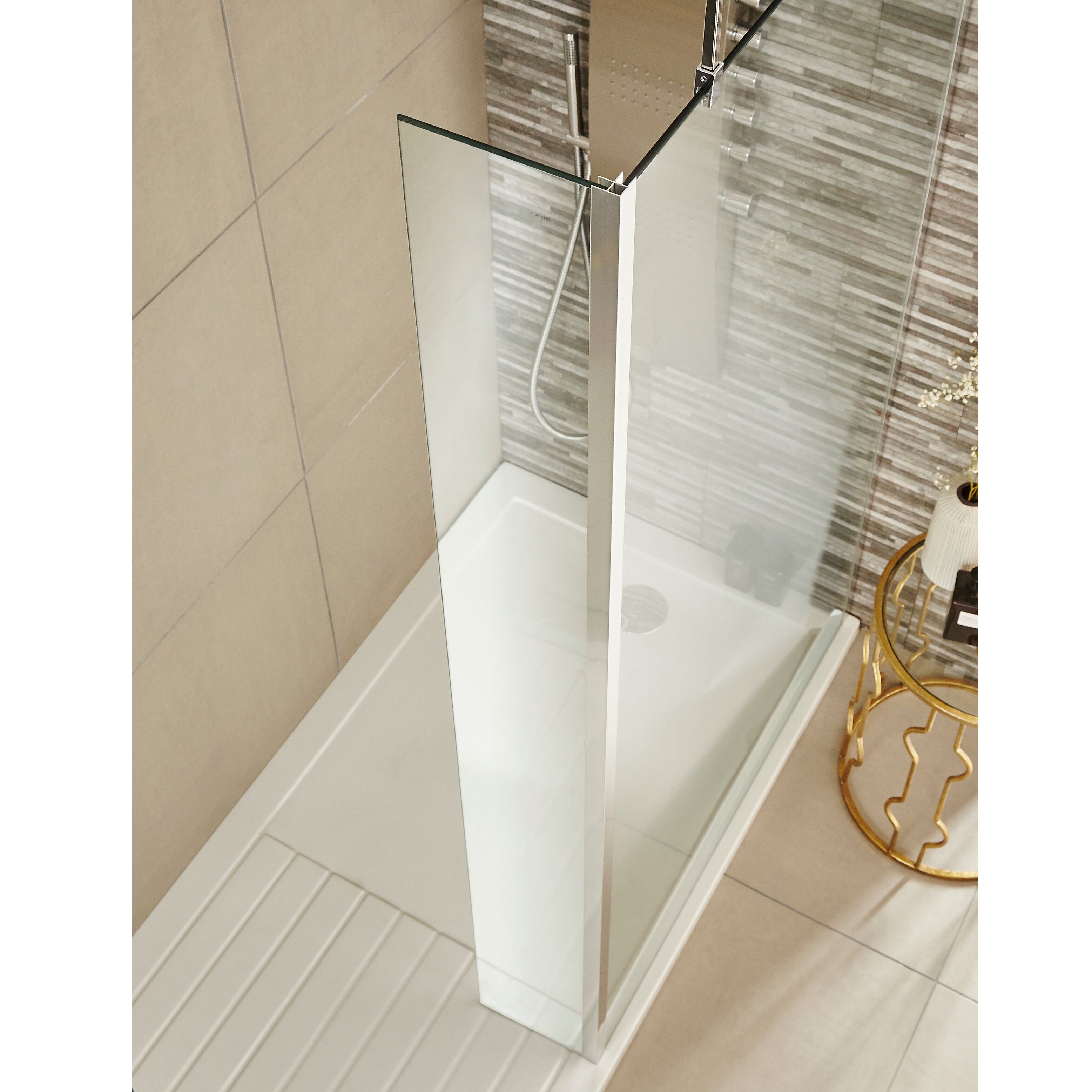 Cascade 8mm Glass Minimal Fixed Wetroom Return Panel