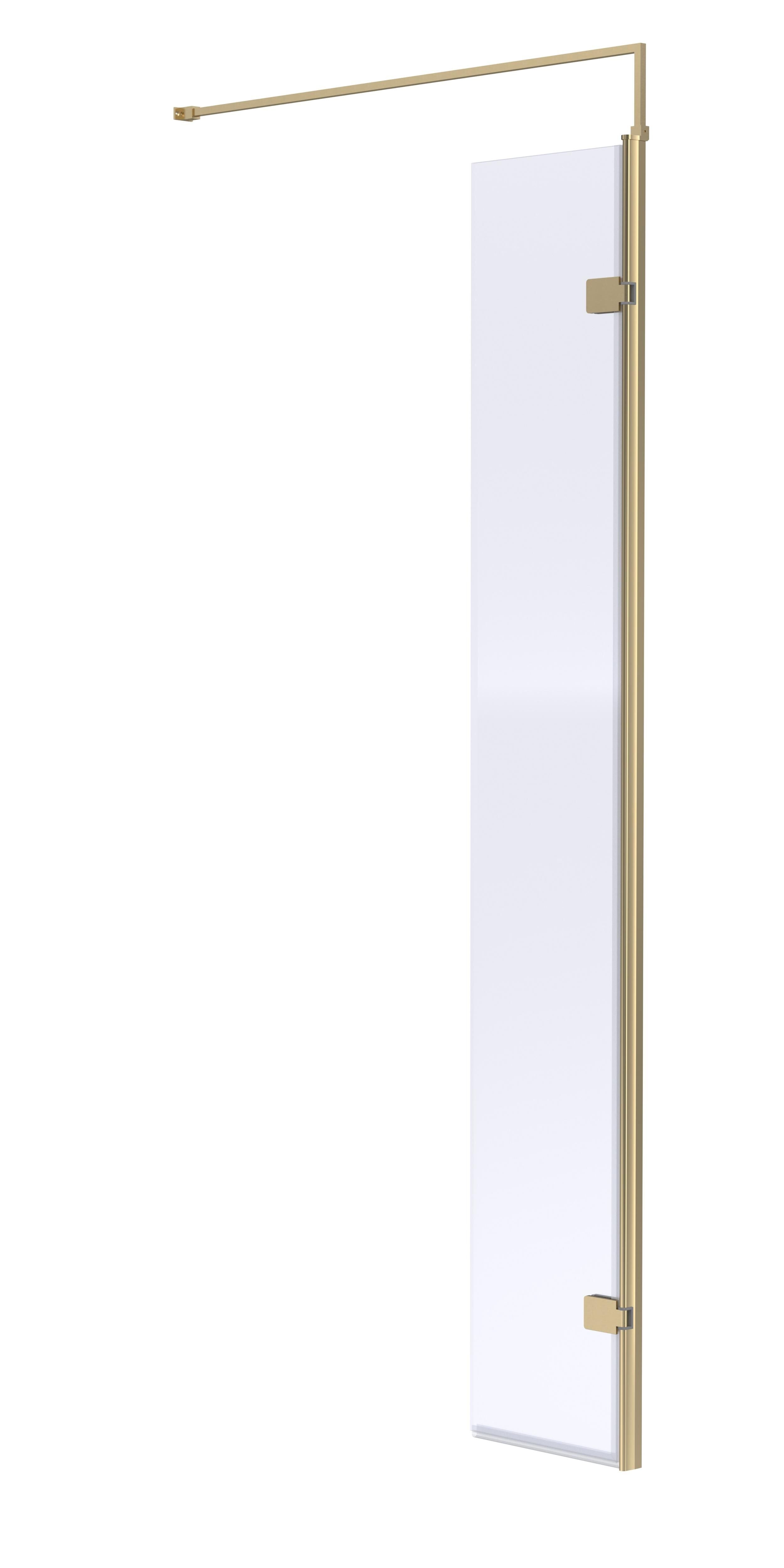Cascade 8mm Glass Wetroom Return Panel With Support Bar