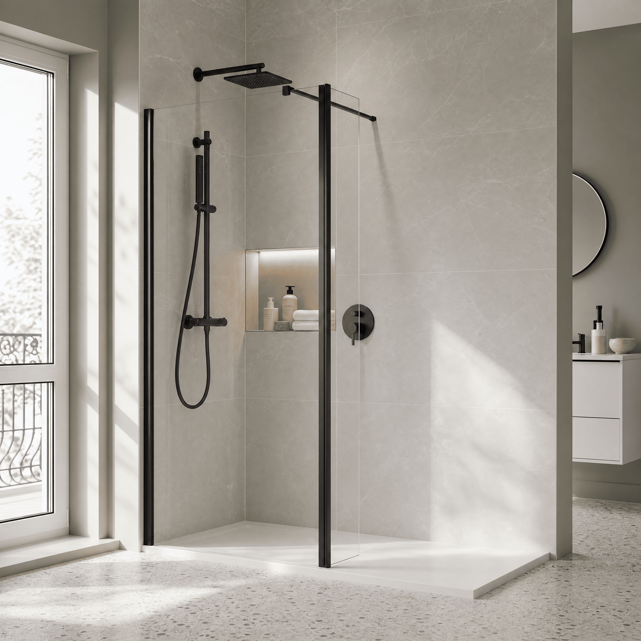 Safira 8mm Glass Wetroom Flipper Panel