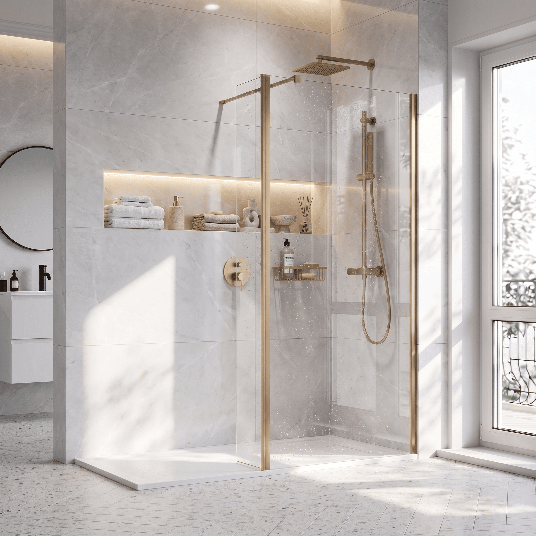Safira 8mm Glass Fixed Return Wetroom Panel