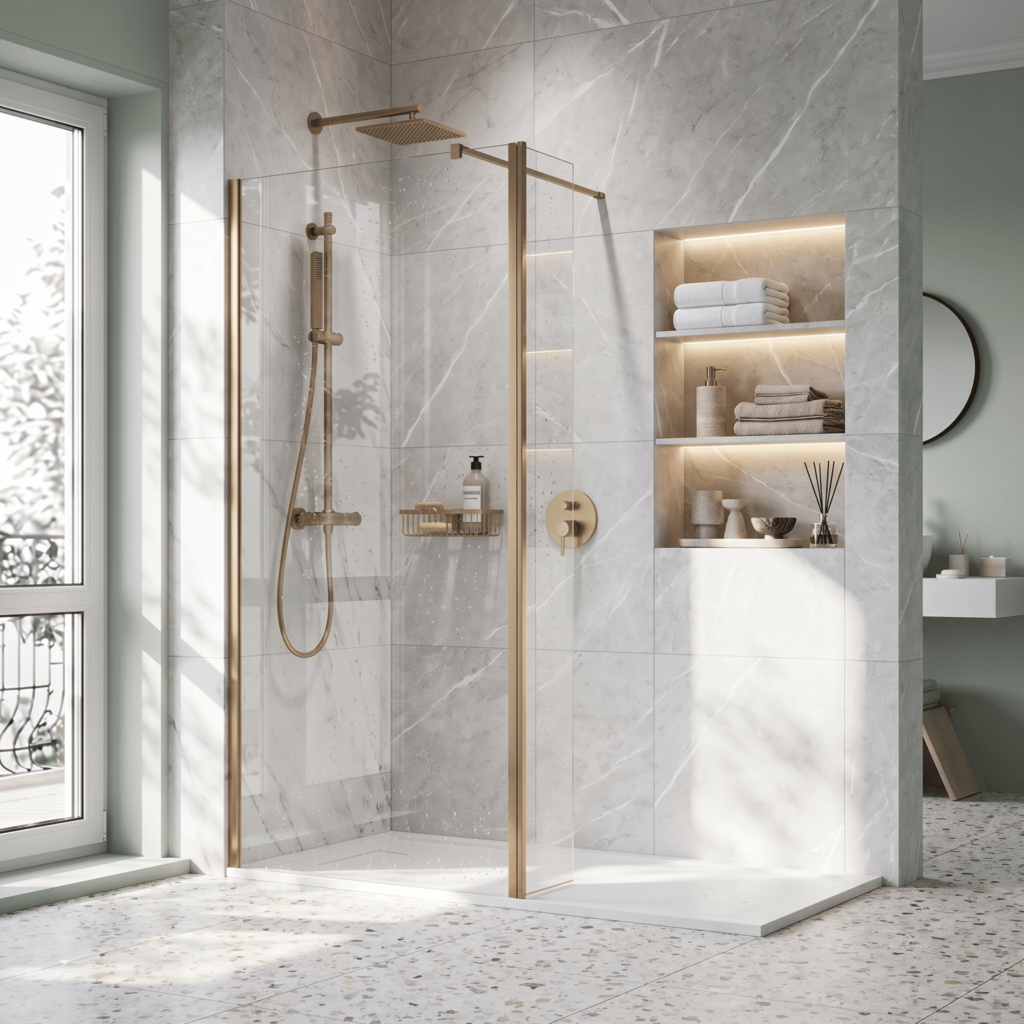 Safira 8mm Glass Wetroom Flipper Panel