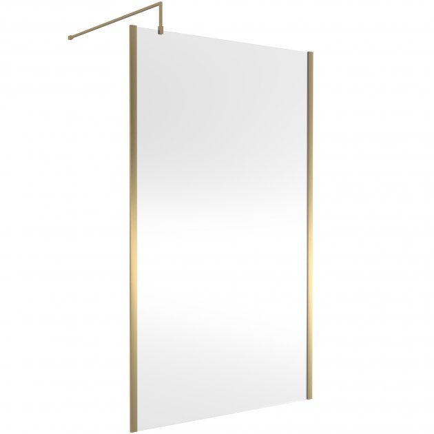 Linear 8mm Glass Outer Framed Wetroom Panel With Support Bar