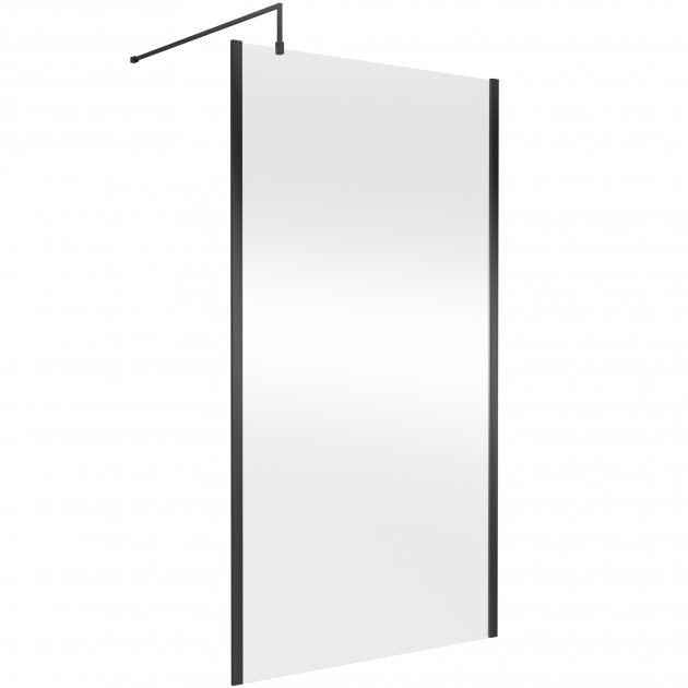 Linear 8mm Glass Outer Framed Wetroom Panel With Support Bar