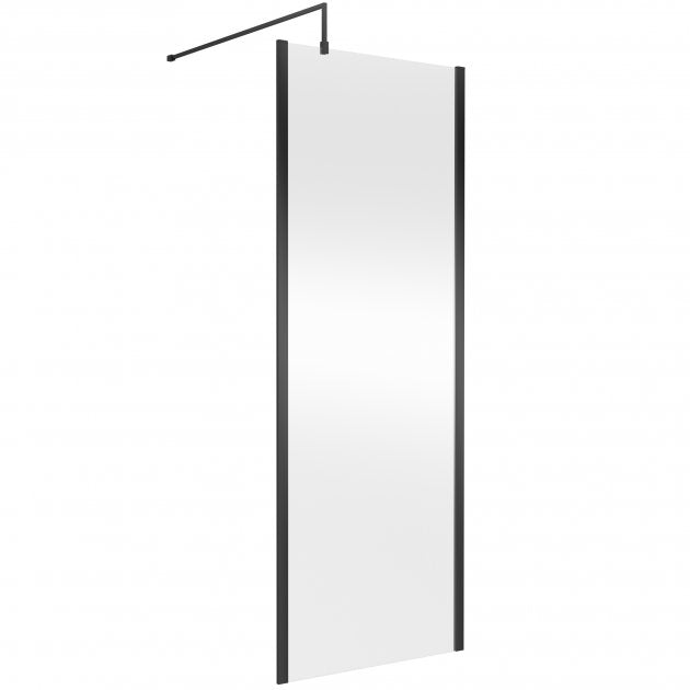 Linear 8mm Glass Outer Framed Wetroom Panel With Support Bar