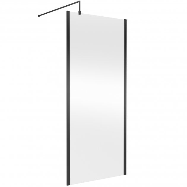 Linear 8mm Glass Outer Framed Wetroom Panel With Support Bar