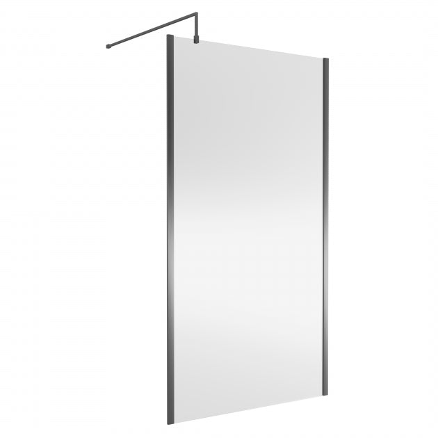 Linear 8mm Glass Outer Framed Wetroom Panel With Support Bar