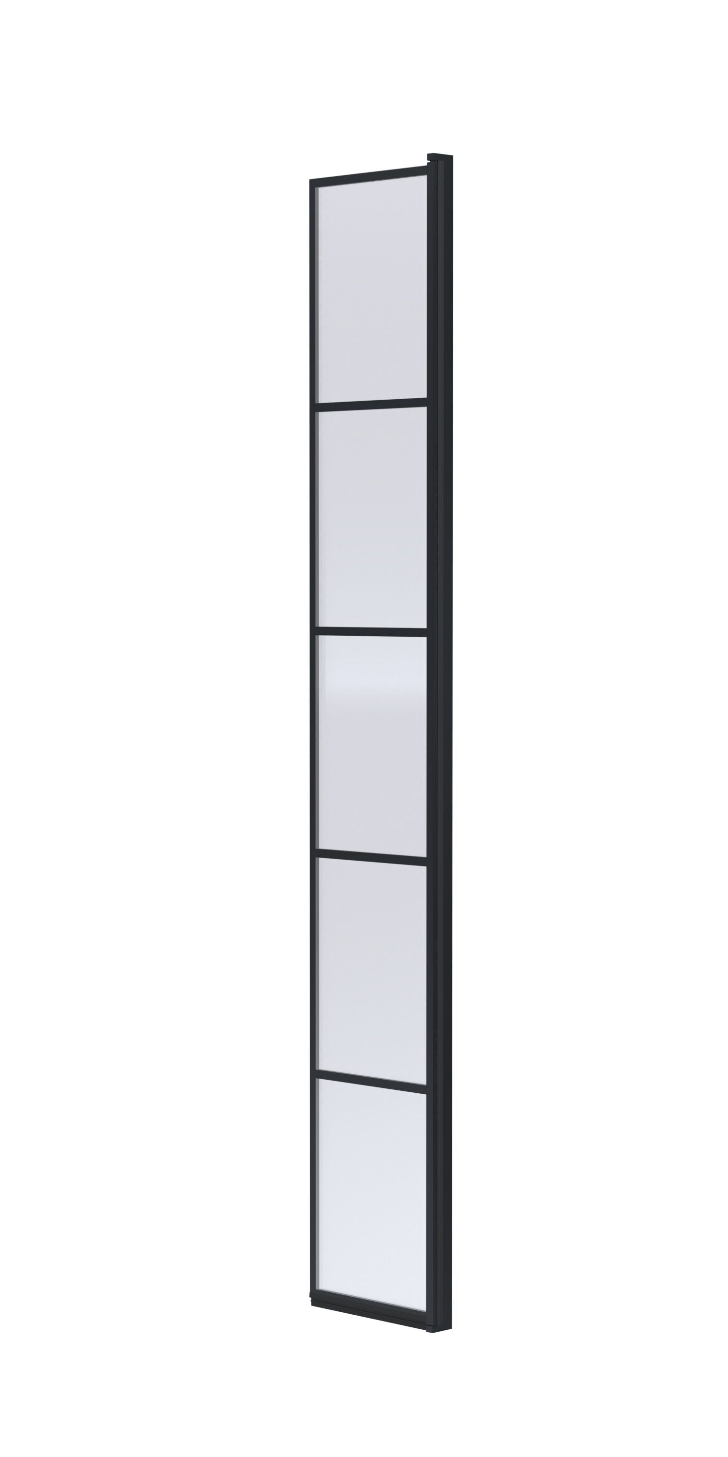 Aspect 8mm Glass Matt Black Wetroom Flipper Screen - Aluminium