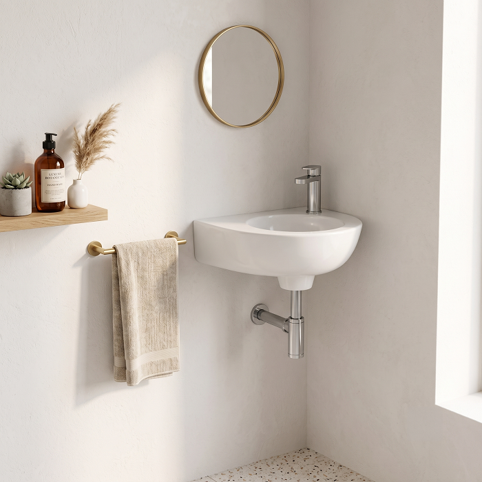 Sydney Rounded Wall Hung Basin - 350mm Wide - 1 TH - White