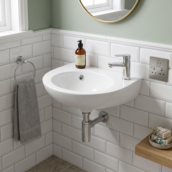 Sydney Rounded Wall Hung Basin - 430mm Wide - 1 TH - White