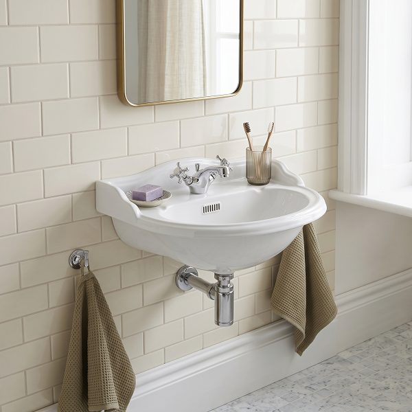 Chiltern Traditional Wall Hung Basin - 500mm Wide - 1 TH - White