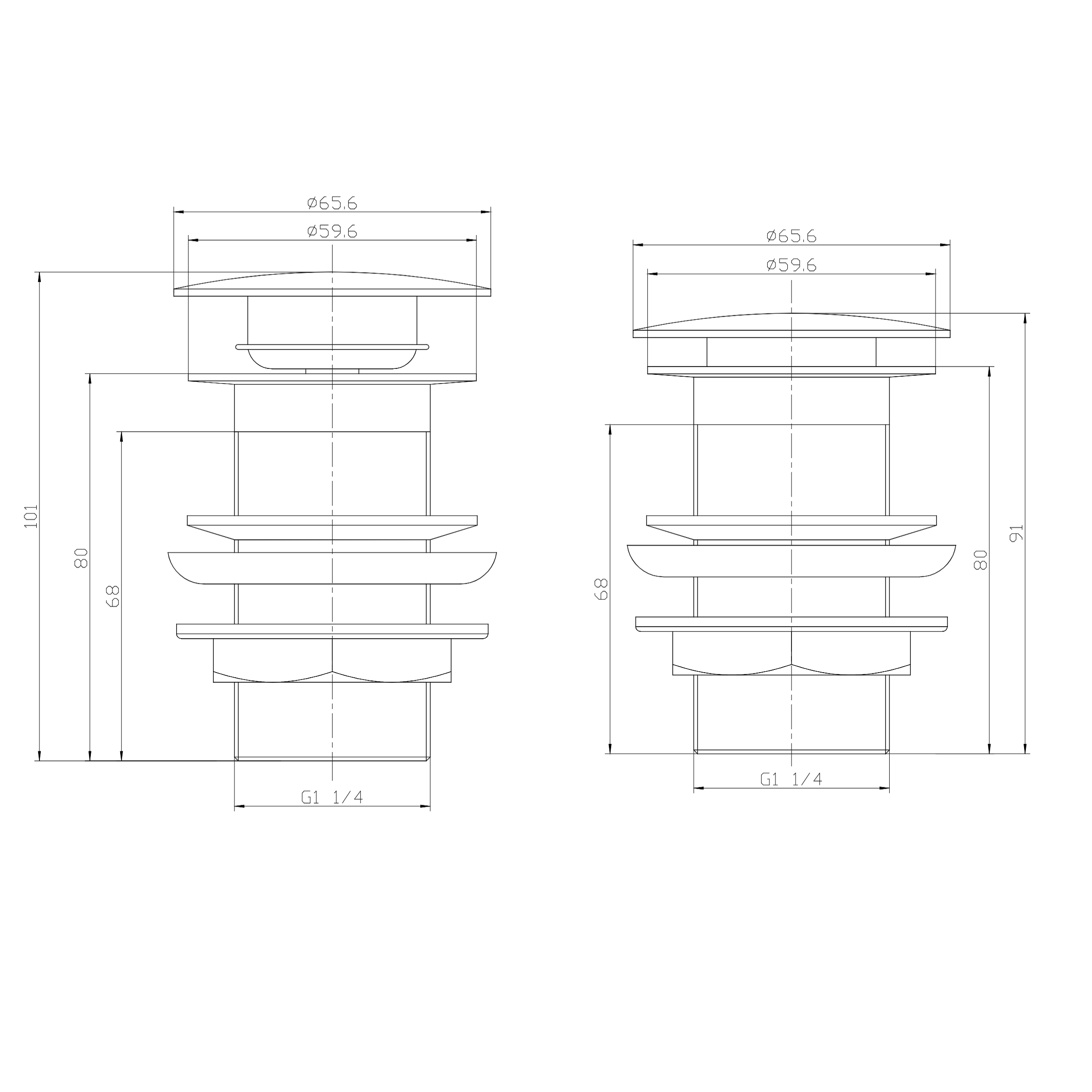 Nio Full Dome Unslotted Basin Waste