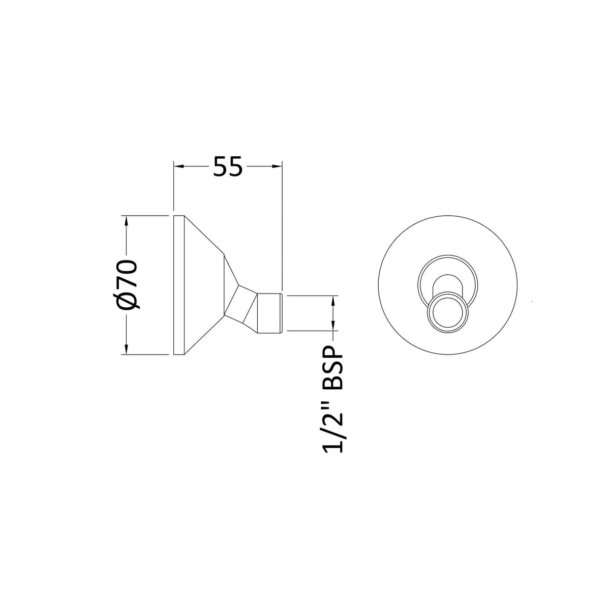 Hype Pair Of Wall Mounted Couplings - Chrome